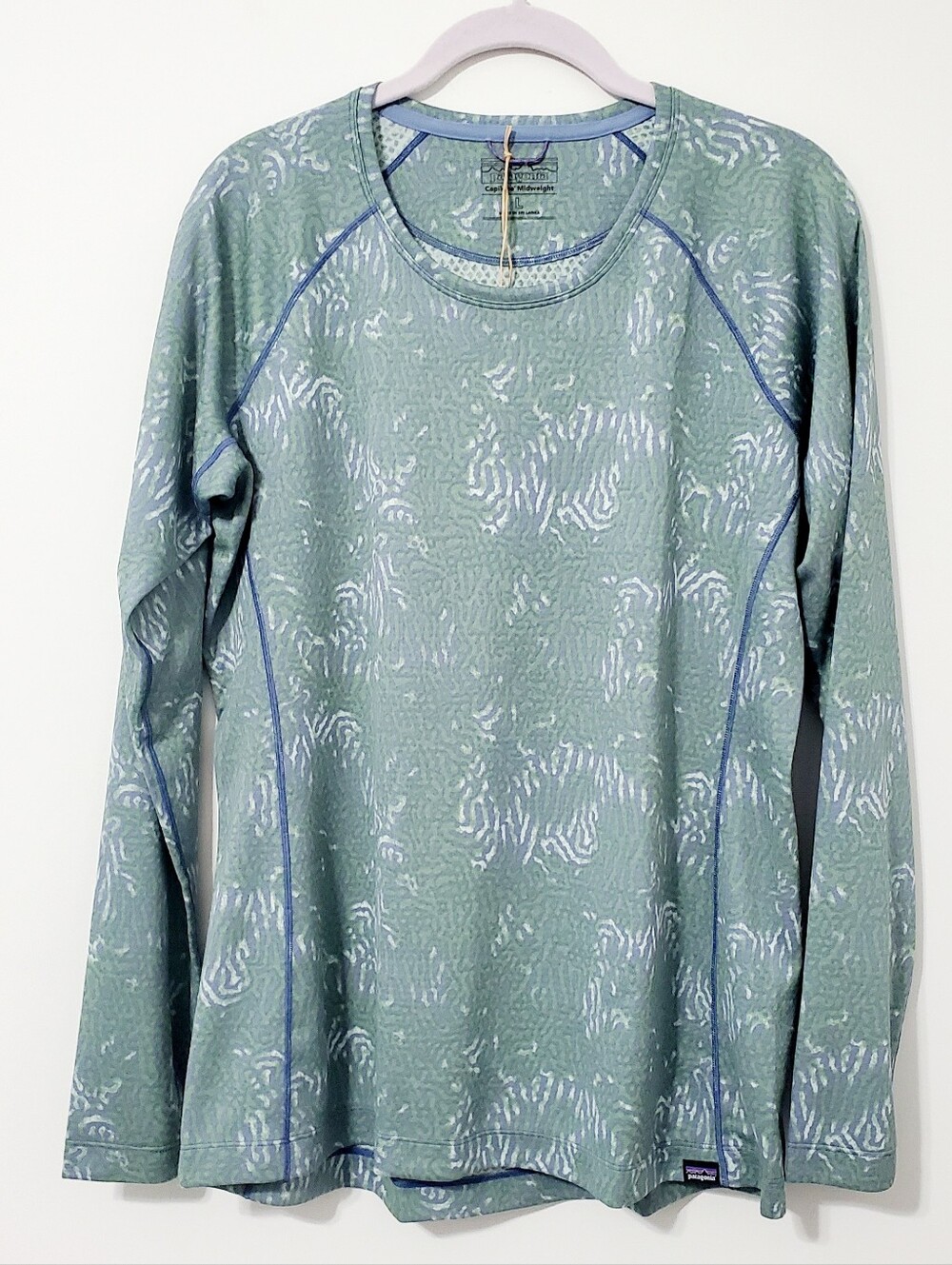 Patagonia Women Mid Weight Capilene Long Sleeve Crewneck Seafoam Size Large NEW